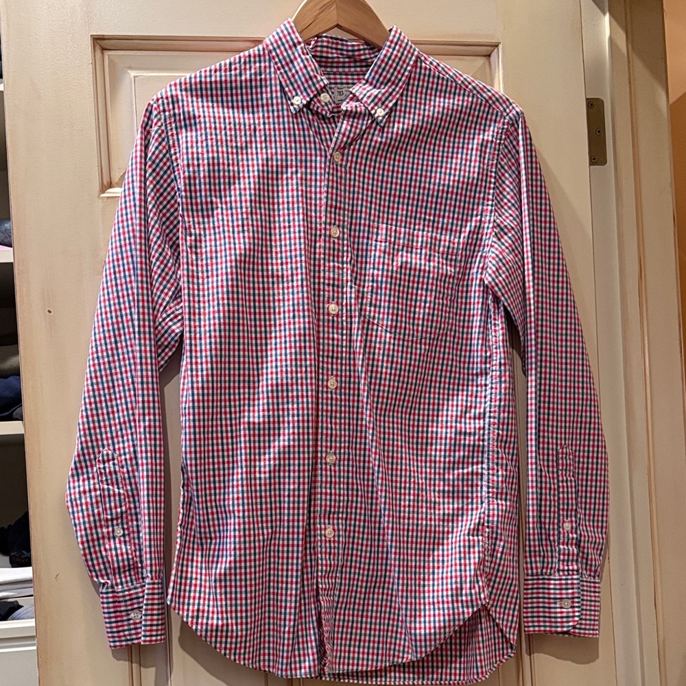 J. Crew Red and Green Plaid Button Down Shirt
